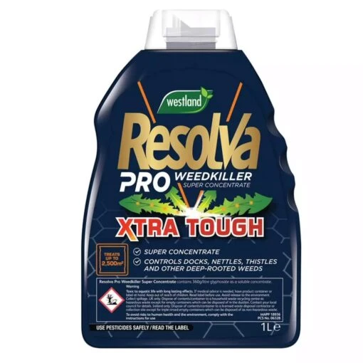 Westland 1 Litre Resolva Xtra Tough Weedkiller Concentrate -Outlet The Gardeny Store 5023377859267