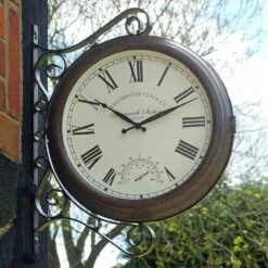 Outside In 15" Greenwich Station Wall Clock & Thermometer 7 Outside In 15" Greenwich Station Wall Clock & Thermometer -Outlet The Gardeny Store 5050642006316 3