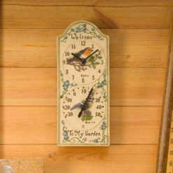 Outside In 28cm Birdberry Wall Clock & Thermometer -Outlet The Gardeny Store 5050642006385 3