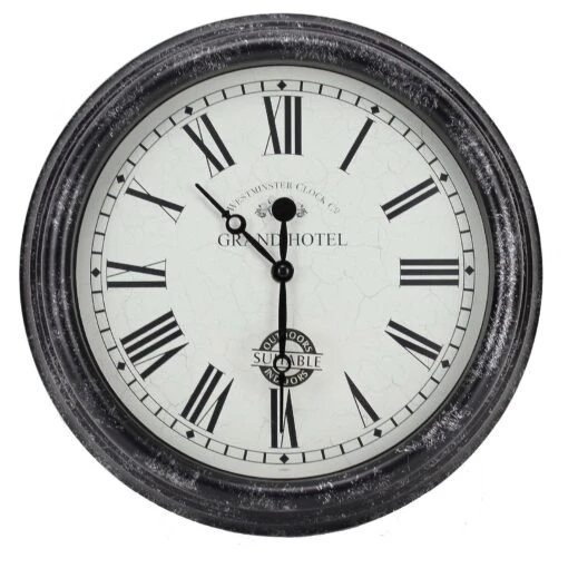 Outside In 12" Black Biarritz Clock -Outlet The Gardeny Store 5050642016933