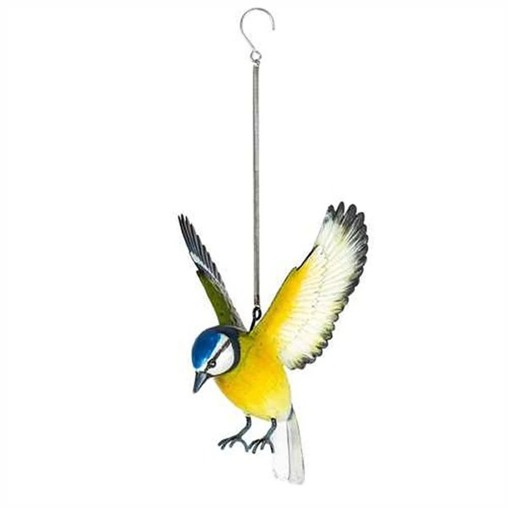 La Hacienda Hanging Metal Blue Tit In Flight 3 La Hacienda Hanging Metal Blue Tit In Flight