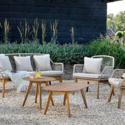 Decoris 55cm Acacia Seville Outdoor Wooden Side Table -Outlet The Gardeny Store 8720093955033 3